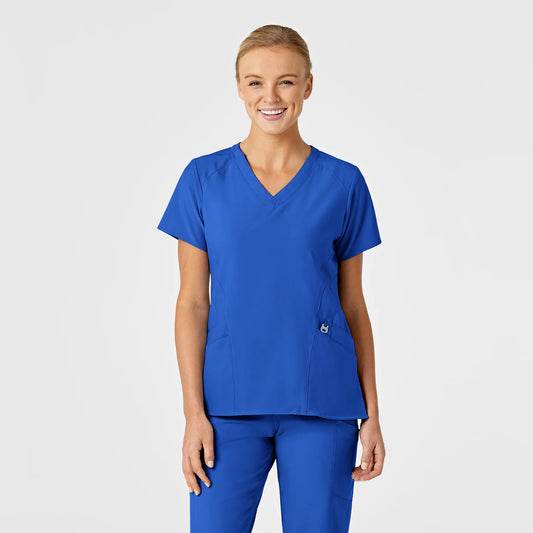 W123 Women's Stylized V-Neck Scrub Top