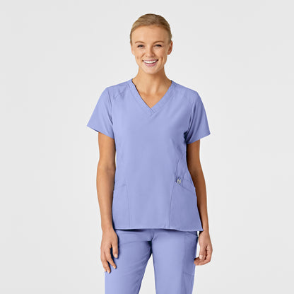 W123 Women's Stylized V-Neck Scrub Top